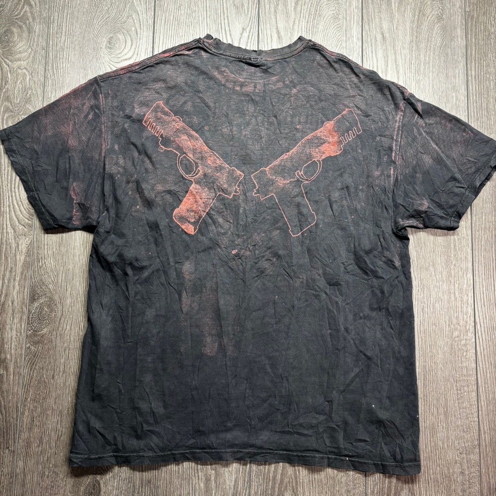 Vintage Bullet For My Valentine Band Shirt Mens XL Skull Guns Bleach Wash Black - Picture 5 of 9